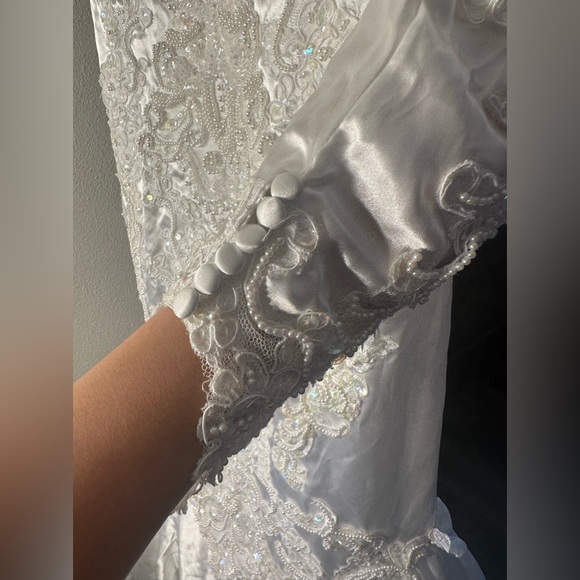 COPY - Vintage classy extremely gorgeous sparkly wedding dress size m - Picture 10 of 17